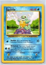 Squirtle 63/102 Common Base Set Unlimited Pokemon NM/M 624-1 active listing photo