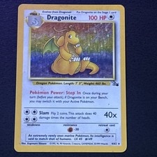 Dragonite 4/62 Pokemon TCG Fossil Holo Foil Rare Card Moderately Played MP active listing photo