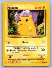 Pikachu 58/102 Common Base Set Unlimited Pokemon Lightly Played active listing photo