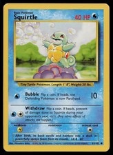 Squirtle 63/102 Common Base Set Unlimited Pokemon Moderately Played active listing photo
