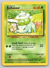 Pokemon Bulbasaur 44 Common Base Set Unlimited 102 MP active listing photo