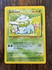 Bulbasaur 44/102 Common Base Set Unlimited Pokemon Moderately Played  active listing photo