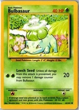 Pokemon Card - Bulbasaur 44/102 Base Set Unlimited Common Heavily Played active listing photo