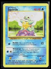 Squirtle 63/102 Common Base Set Unlimited WOTC Vintage Pokemon HP active listing photo