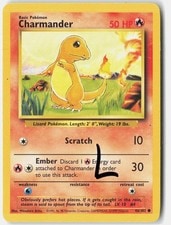 Charmander 46/102 Common Base Set Unlimited Pokemon Lightly Played active listing photo