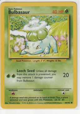 Bulbasaur representative card photo